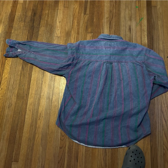 Vintage Ralph Lauren Pure Quality Chaps Mens Button Down Shirt Size L Striped - Picture 5 of 5